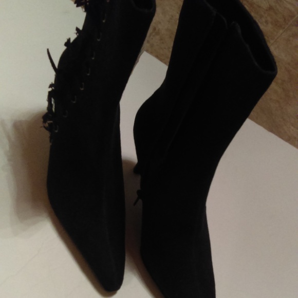 Nature Breeze Black Faux suede boots sz 6 1/2 New! - Picture 2 of 8